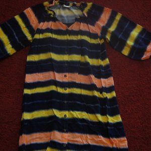 Anthropology striped button down dress